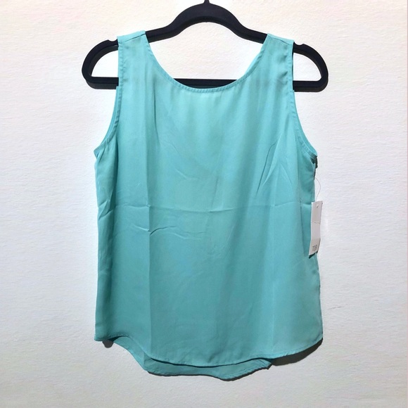 NWT Tobi Silk Cross Back Tank -Teal - Picture 2 of 3